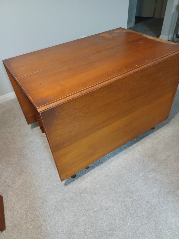 Beautiful original 1957 Walter of Wabash drop leaf table. Comfortably seats 10 gallery