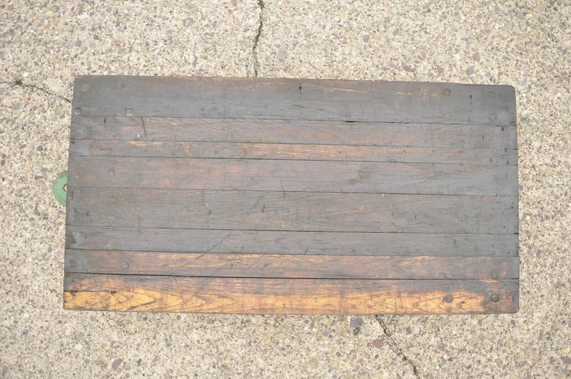 Vintage Fairbanks American Industrial Wood & Iron Factory Work Cart Coffee Table gallery