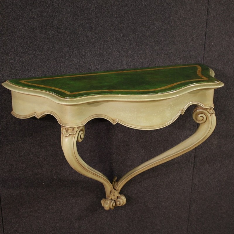Italian console lacquered painted antique style furniture table 20th century