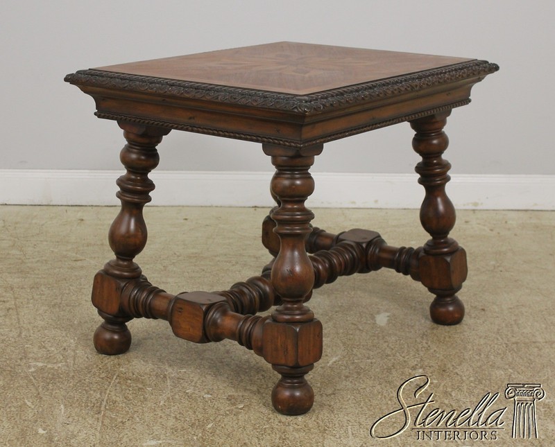 L56533: Pair MAITLAND SMITH Oversized Inlaid Mahogany Lamp Tables gallery