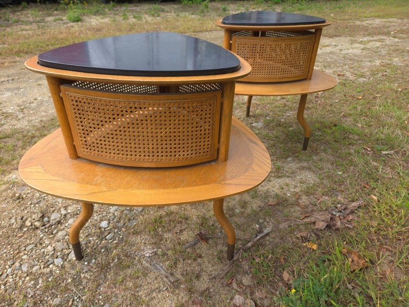 vintage,Hollywood regency,Gibbing style,Ponti style,Italy,pair,end tables,stands