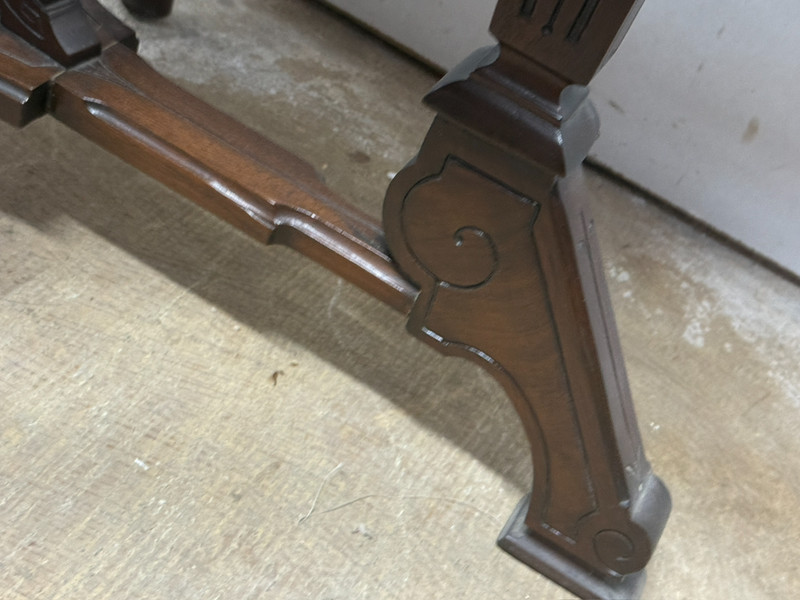 antique Rennaissance revival Victorian walnut parlor center table marble 1870 gallery