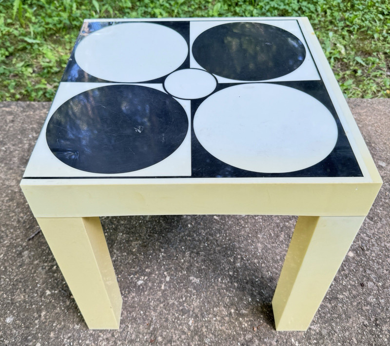 VTG 1970s Parsons Side Table Kartell Style Pop Art Syroco Plastic Black & White gallery