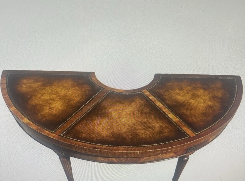 1950's Vintage Mahogany Half Moon- Full Moon Coffee Table With Lazy Susan gallery