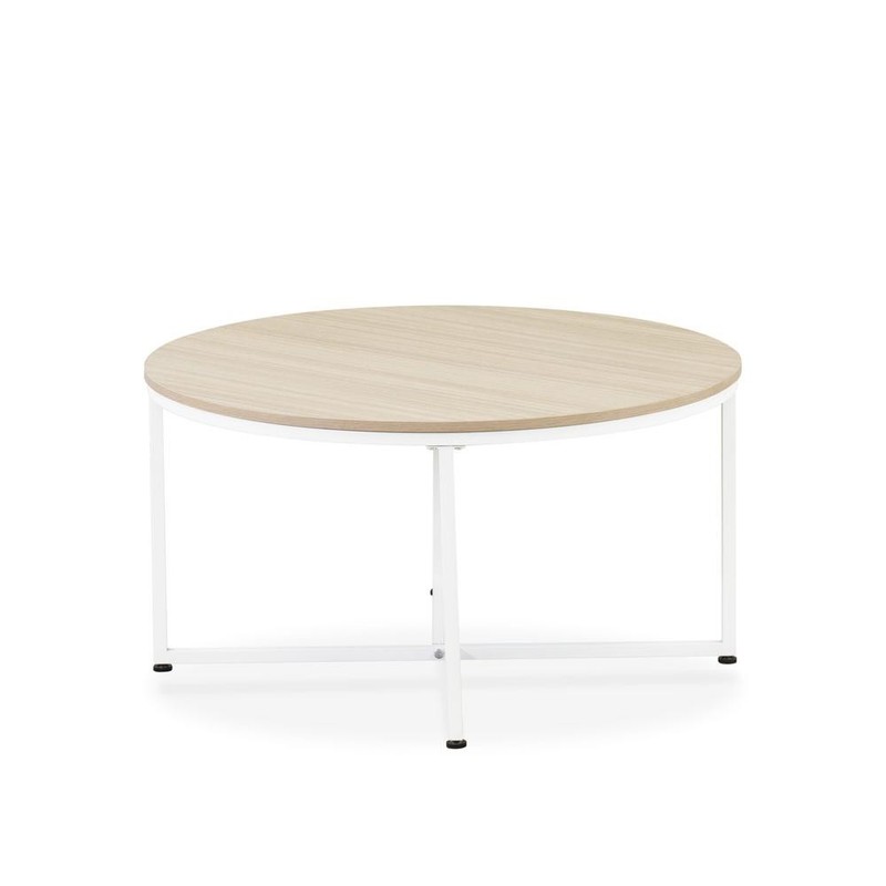 Madison Round Coffee Table for Living Room, Mid Century Modern Coffee Table...