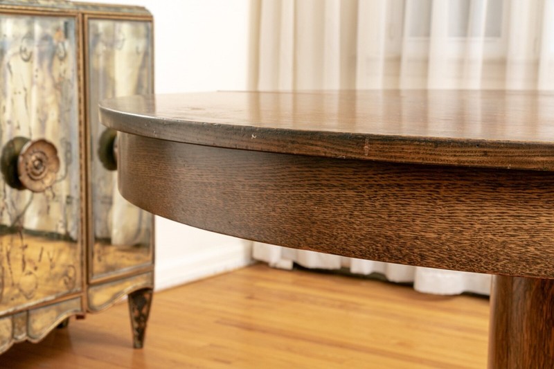 Imposing Mission Oak Arts & Craft Extension Dining Table gallery