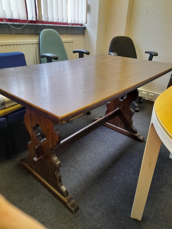 Antique Oak Farmhouse Rectory Table Oak Vaneer Top
