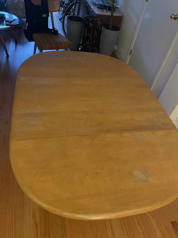 Mid-Century Modern Heywood Wakefield Wishbone Drop Leaf Butterfly Dining Table gallery