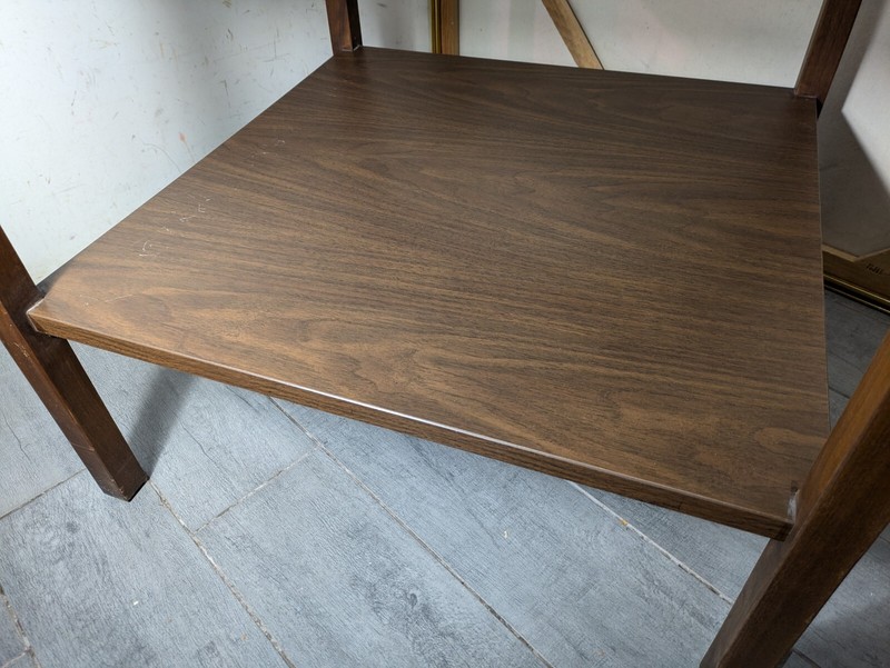 Vintage Alma Mid Century Modern Formica & Wood 2-Tier End Table gallery