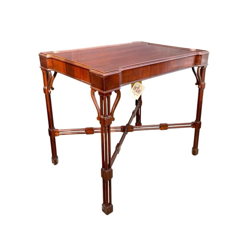 Table Drexel Heritage Brand Chippendale Style Mahogany Wood Vintage Decor