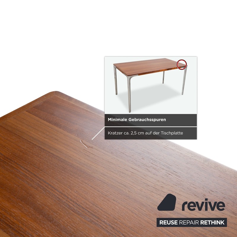 Hülsta T70 Wooden Dining Table Brown Chrome Legs 140 x 80 Cm gallery