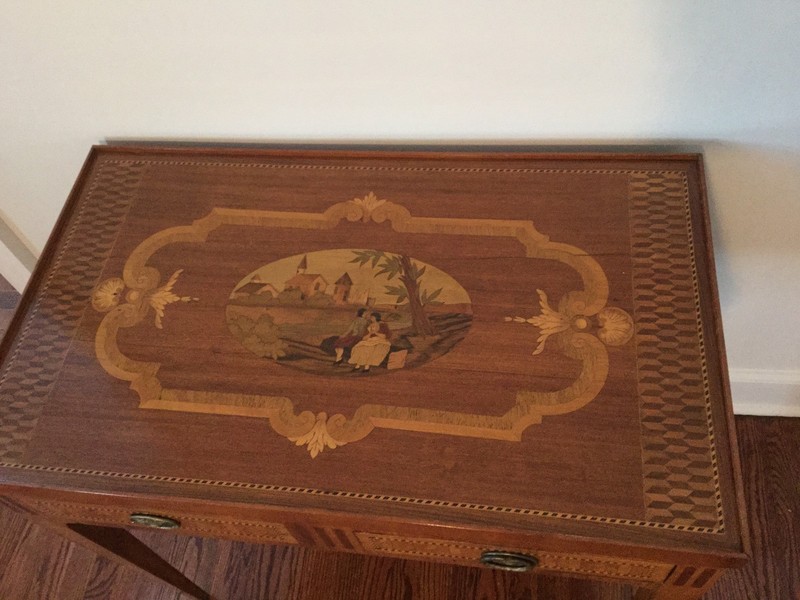 VERY UNIQUE Rare Antique Inlaid Regency Game Table