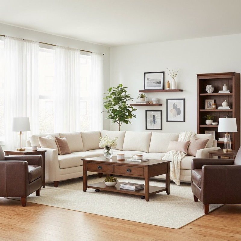 Oak Brown Coffee Table for Living Room, Rectangular Table for Living Room gallery