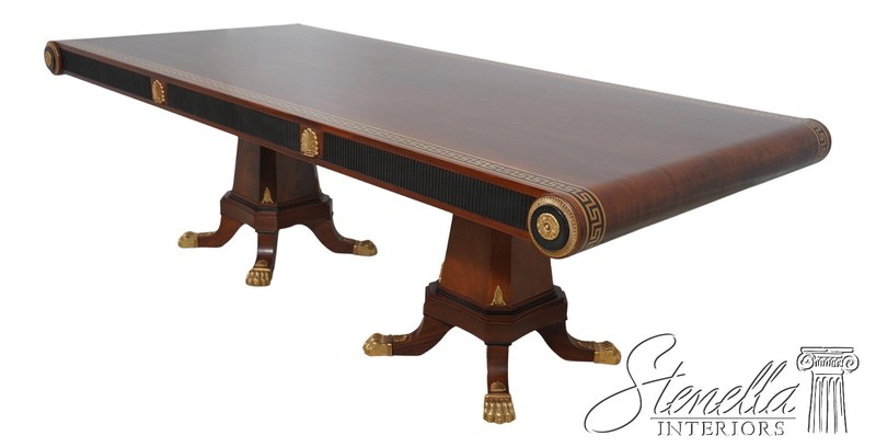 L63789EC: Italian Neoclassical Greek Key Inlaid Dining Room Table