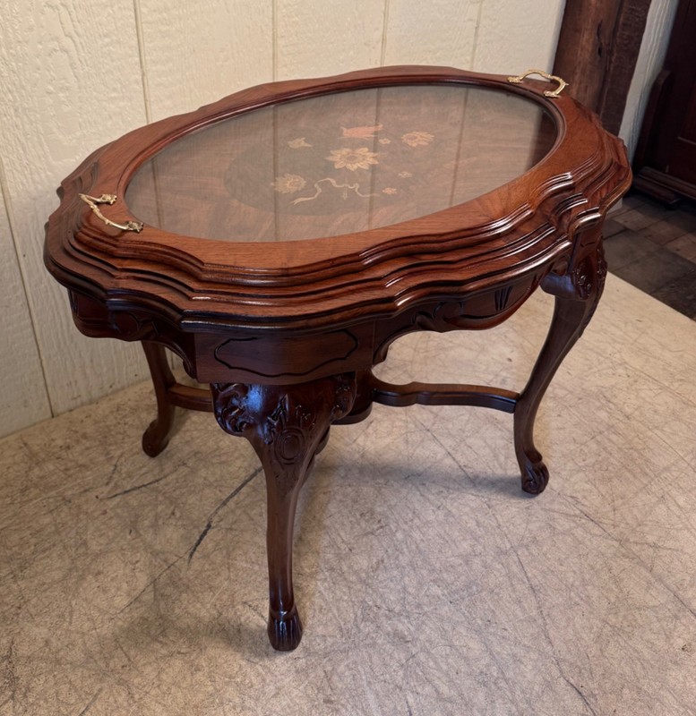 Antique Inlaid Depression Era Parlor Table gallery