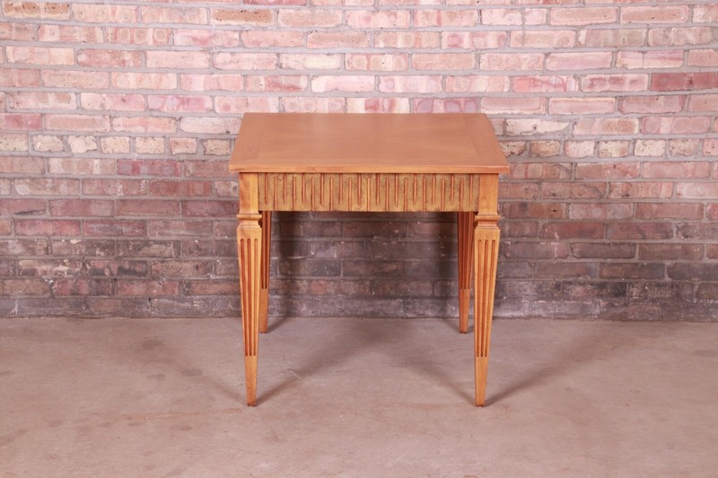 Baker Furniture French Regency Louis XVI Cherry Wood and Parcel Gilt Tea Table gallery