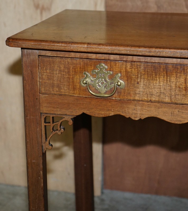 ANTIQUE GEORGE III SIDE TABLE CIRCA 1760 VERY HEAVY MAHOGANY CHIPPENDALE CARVED gallery