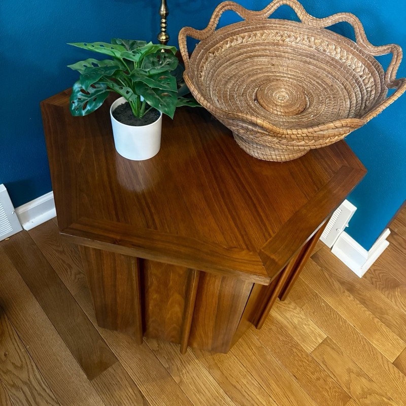 Lane MCM Rhythm Hexagonal Side End Table W/ Storage Stylish Simple Modern gallery