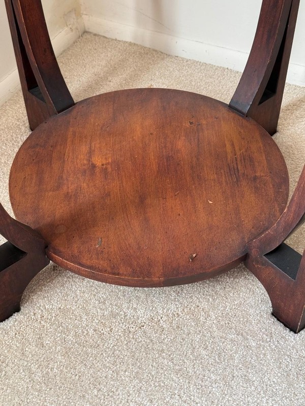 Antique Art Deco KNOXVILLE TABLE & CHAIR CO Mahogany Wood 2-Tier Parlor Table gallery