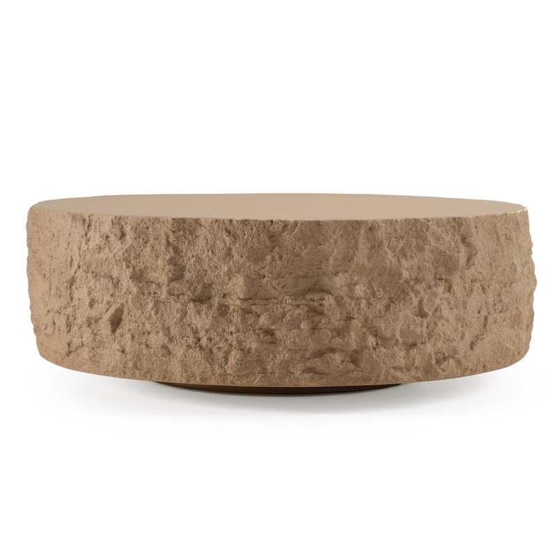 Modrest Quarry – Modern Beige Round Coffee Table