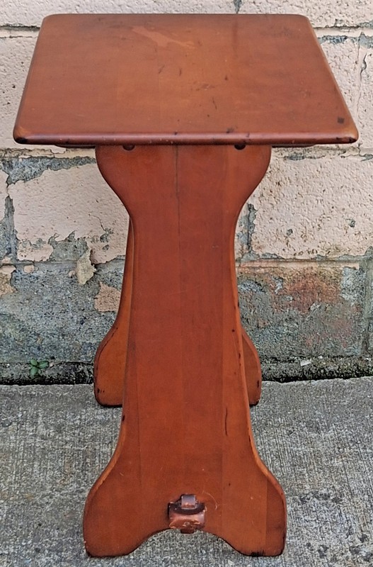 Antique Vintage SOLID Maple Wood Wooden Carved End Hall Accent Side Table Stand gallery