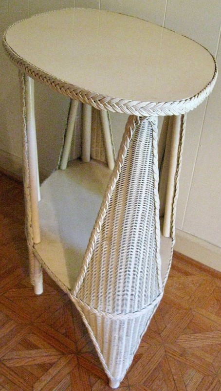 Unique! Wicker & Wood Oval Table - A Heyward-Wakefield Victorian Design gallery