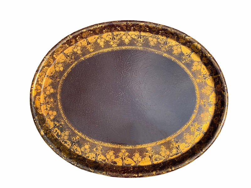Antique Papier Mache Tray English 19th Century Regency Coffee Table
