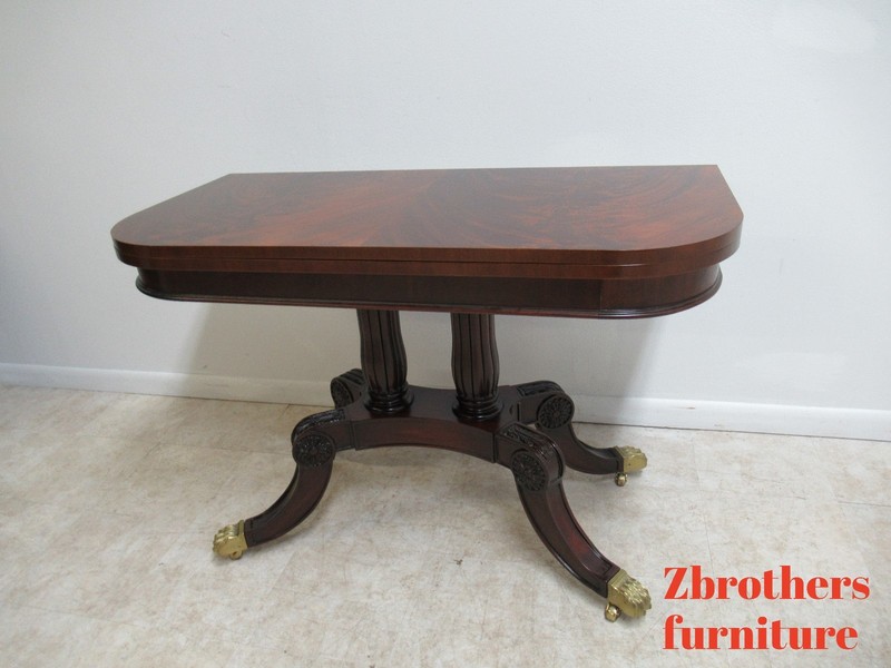 Councill Craftsman Furniture Flip Top Game Dining Table Paw Foot Flame Mahogany gallery