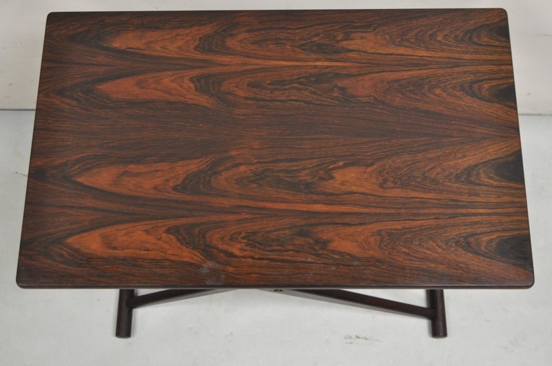 Knud Andersen Mid Century Modern Danish Rosewood Folding Side Table for Aarhus gallery