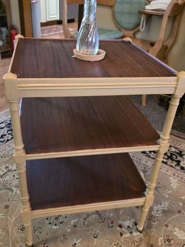 Vintage Rengency Style 3 Tiered Table with Casters Solid Wood gallery
