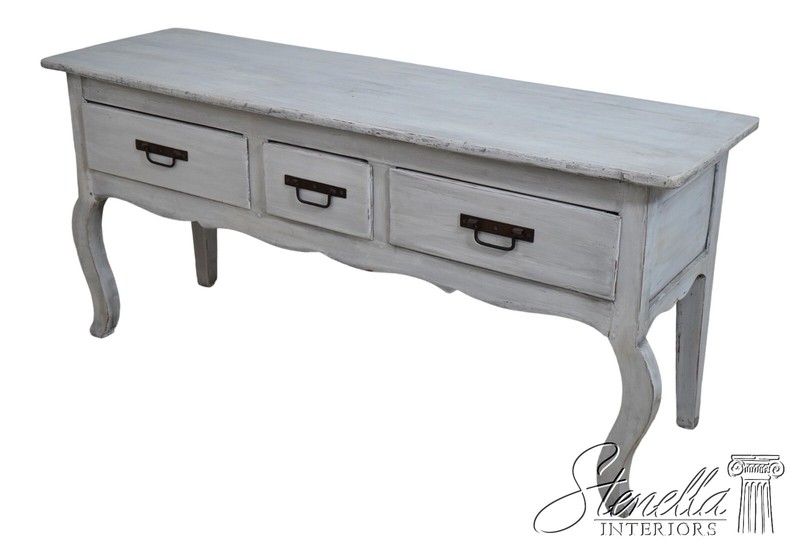 F46257EC: Rustic Painted Finish Country French Sideboard Console