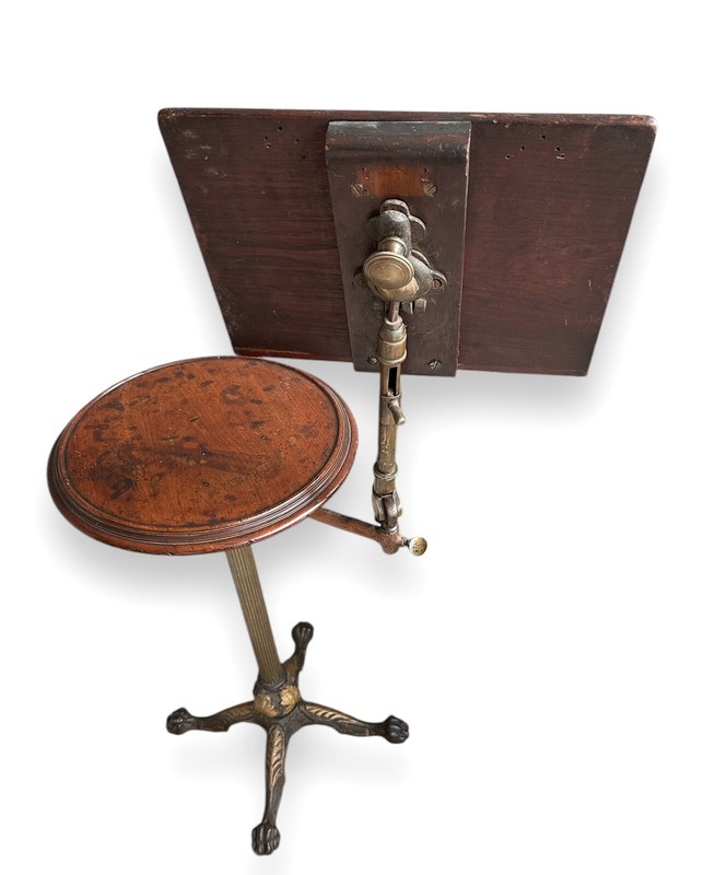 19th Century Accent Table Reading Stand Cast Iron and Mahogany gallery