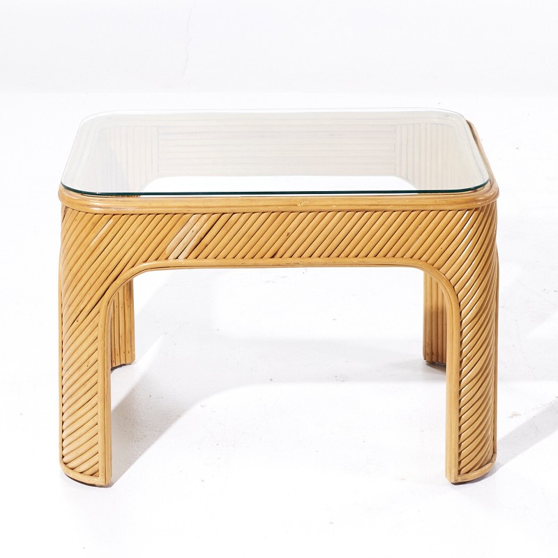 Gabriella Crespi Style Pencil Reed Mid Century Side Table gallery