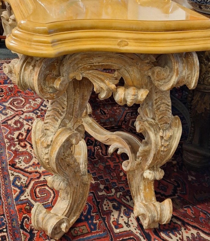 Beautifully Carved MADE IN SPAIN SPANISH LARGE HEAVY ROCOCO CONSOLE TABLE gallery