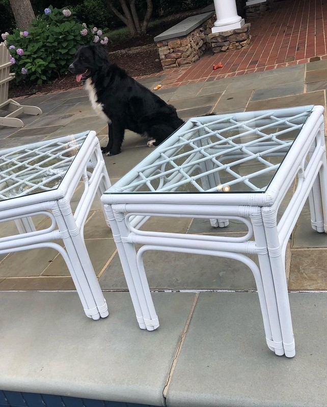 faux bamboo and rattan end tables gallery
