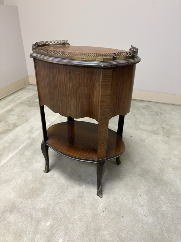Vintage Louis XIV Style Occasional Table With Brass Gallery gallery