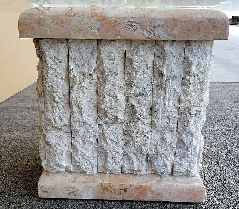 MCM MAITLAND SMITH Mactan Stone Tessellated Marble + Glass Coffee Cocktail Table gallery