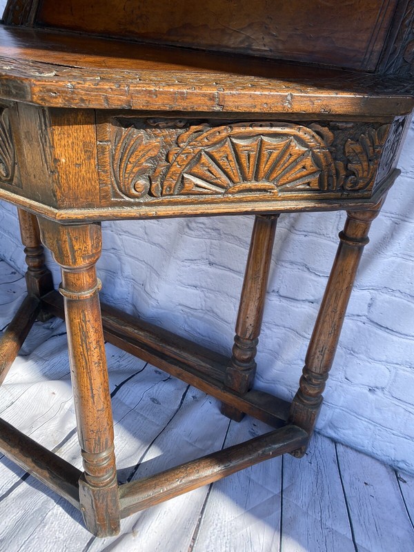 Antique Game Table Carved Oak Flip Top Card Table gallery