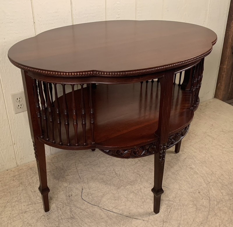 Antique Mahogany Shaped Lamp Table