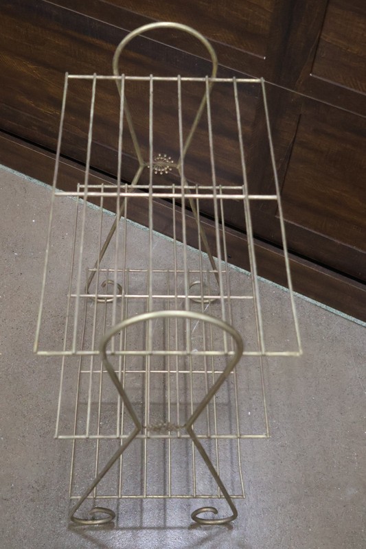 Vintage MCM Gold Tone Metal Table Atomic Design - Vintage metal End table gallery