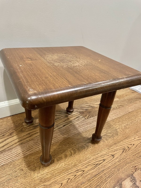 Vintage Short Wood Plant Stand Table Riser +