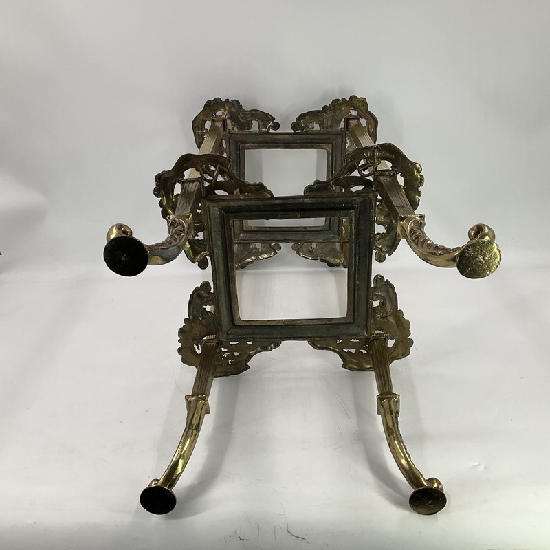 Vintage Brass Neoclassical Accent Table Hollywood Regency Ornate 26” Tall x 13" gallery