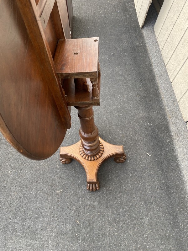 66045 Antique Victorian Inlaid Tilt Top Lamp Table Stand gallery