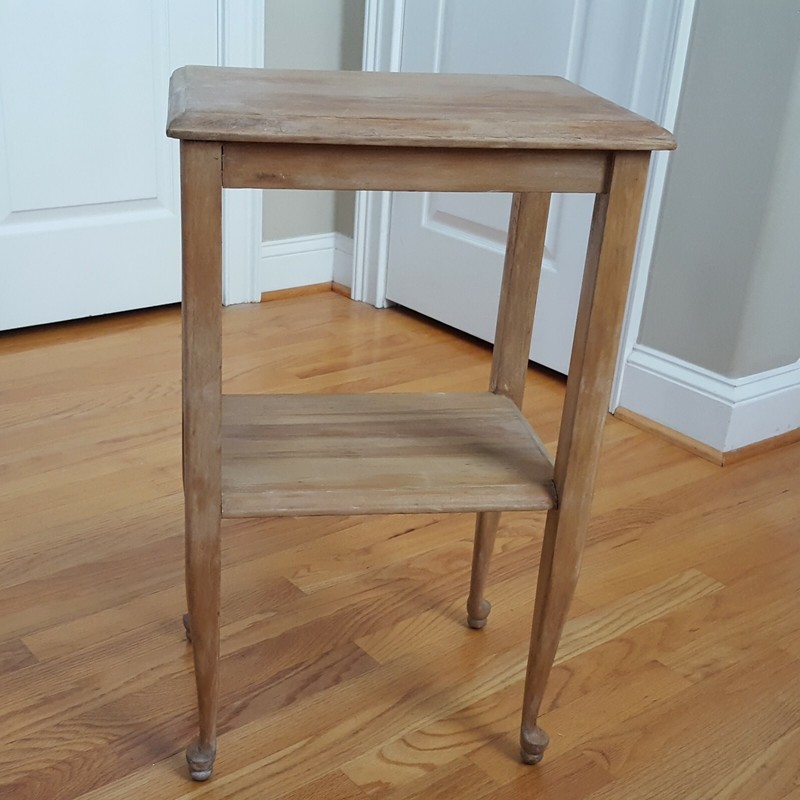 Vintage Two Tier Solid Side Table 1940s/50s Farmhouse/Beach House Lovely Patina! gallery