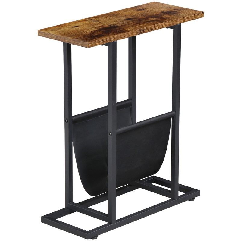 4PCS Narrow Sofa Side End Table Snack Bedside Table Storage Holder Rustic Brown gallery