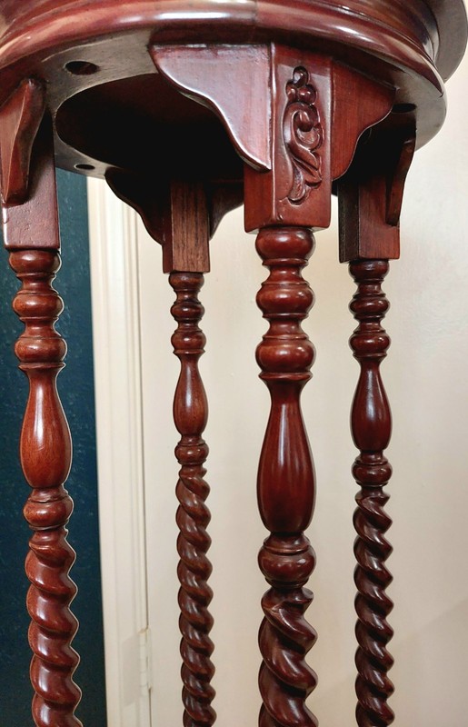 Vtg Barley Twist Pedestal Display Plant Stand Accent Side Table 2 Tier 40" gallery