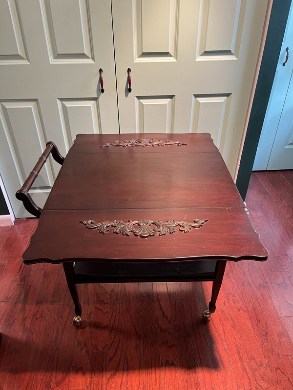 Early Mid Century Two Tier and Two Leafs Convertible Tea Table gallery