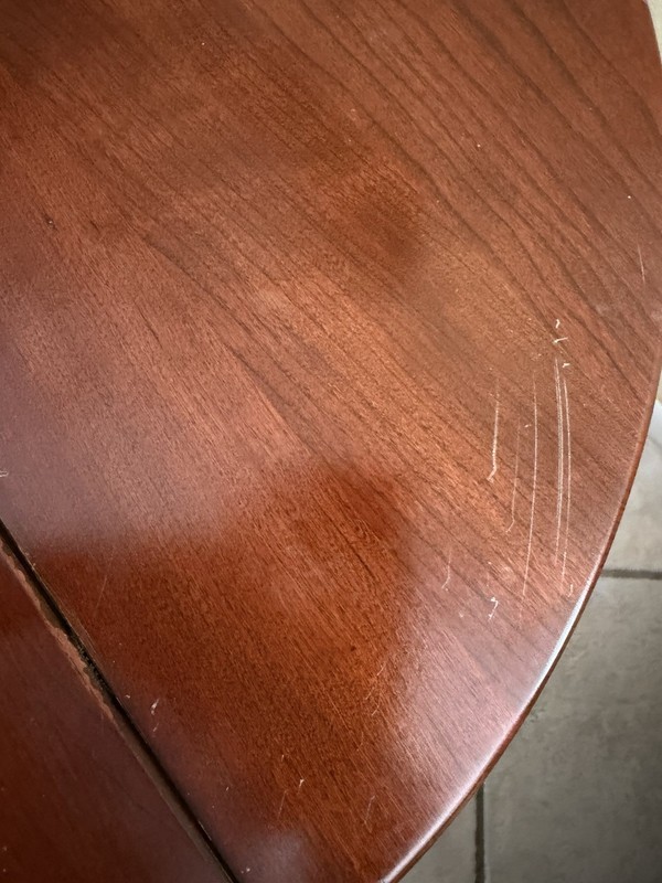 Antique Harden Queen Anne Style Cherry Demilune Gate Leg Occasional Table gallery