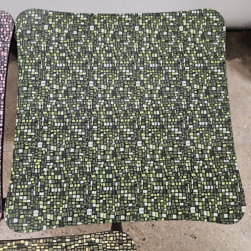 MCM 1950’s Atomic Geometric Mosiac Nesting Stacking Tables Set Of Three gallery