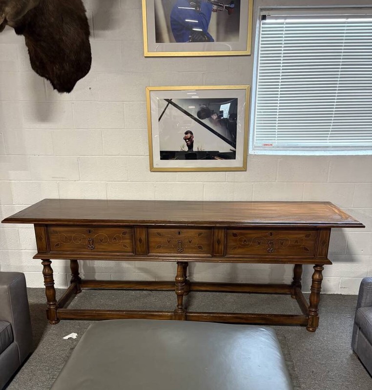 Alfonso Marina Two Drawer Console with Trestle Base